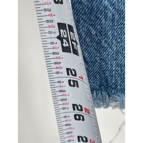 Levi's Wedgie Straight Jeans Women's Size 30 Blue High Rise Distressed - Picture 8 of 13